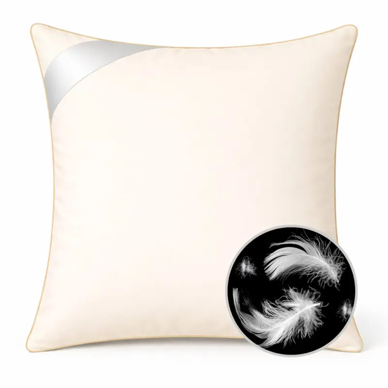 poduszka z pierza kaczego 40x40 ecru