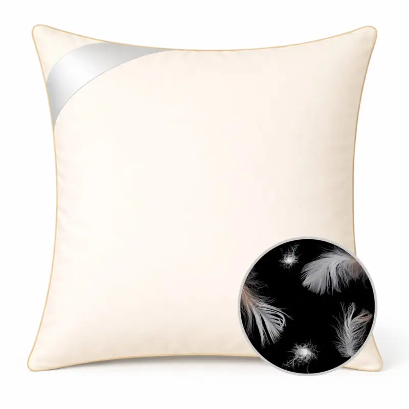 poduszka z pierza gęsiego 40x40 ecru